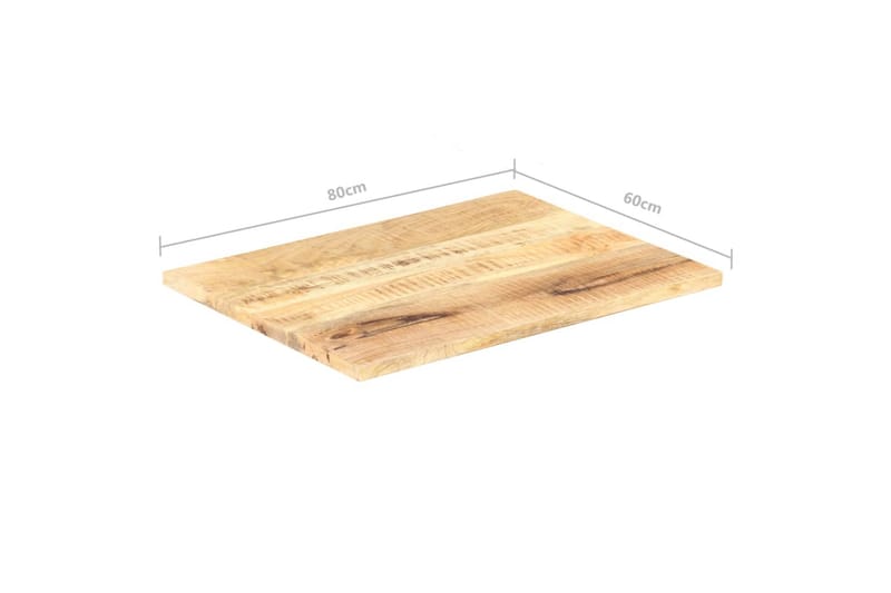 Bordplade 25-27 mm 80x60 cm Massivt Mangotræ - Brun - Møbler - Borde - Bordtilbehør - Bordplade