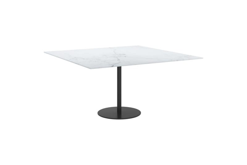 bordplade 80x80 cm 6 mm hærdet glas med marmortekstur hvid - Hvid - Møbler - Borde - Bordtilbehør - Bordplade