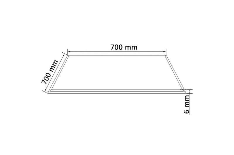 Bordplade Hærdet Glas Firkant 700 X 700 Mm - gennemsigtig - Bordplade