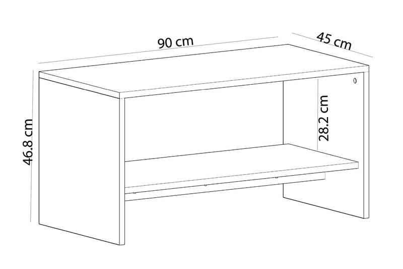 Bozdogan Sofabord 90 cm - Hvid - Møbler - Borde - Sofabord