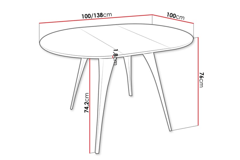 Eldo Spisebord 138 cm - Sort - Møbler - Borde - Spisebord og køkkenbord