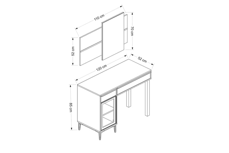 Elevate Sminkebord 120 cm - Hvid - Møbler - Borde - Sminkebord & konsolbord