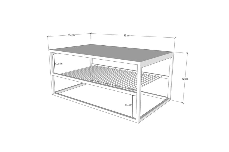 Emlak Sofabord 95 cm - Sort/Marmor - Møbler - Borde - Sofabord