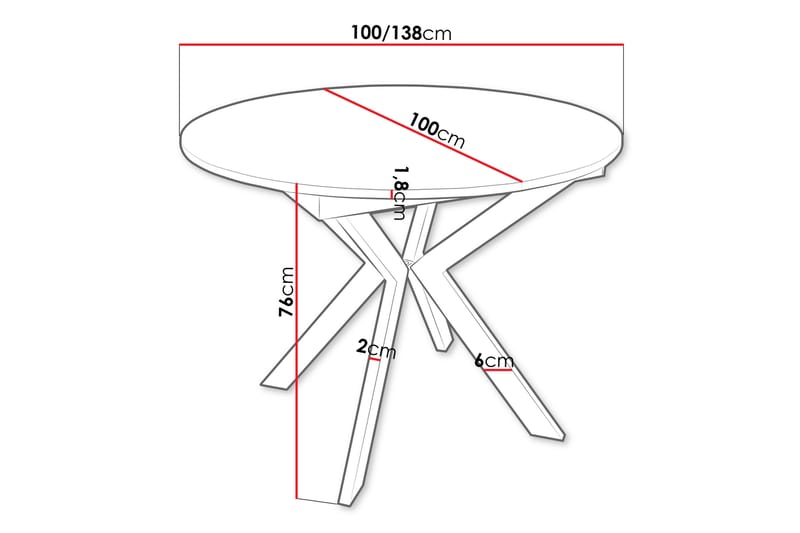 Ferrer Spisebord 138 cm - Sort - Møbler - Borde - Spisebord og køkkenbord