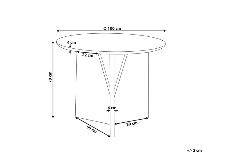 Fino Spisebord 100x79 cm Rund - Lyst træ - Møbler - Borde - Spisebord og køkkenbord