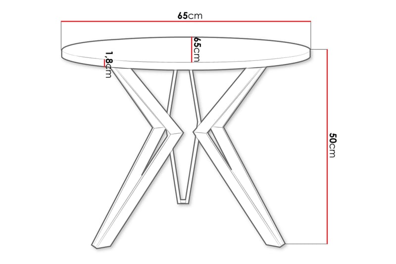 Gaddi Sofabord 65 cm - Brun/Sort - Møbler - Borde - Sofabord