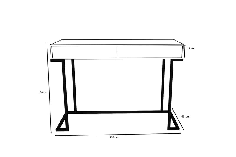 Ghimre Sminkebord 120x45 cm - Antracit/Sort - Møbler - Borde - Sminkebord & konsolbord