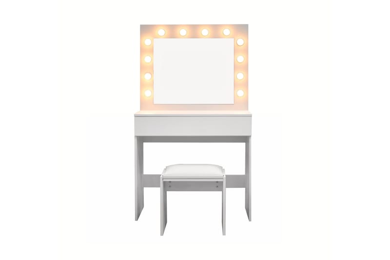 Glow Makeup-bord 80 cm med LED Belysning - Hvid - Møbler - Borde - Sminkebord & konsolbord