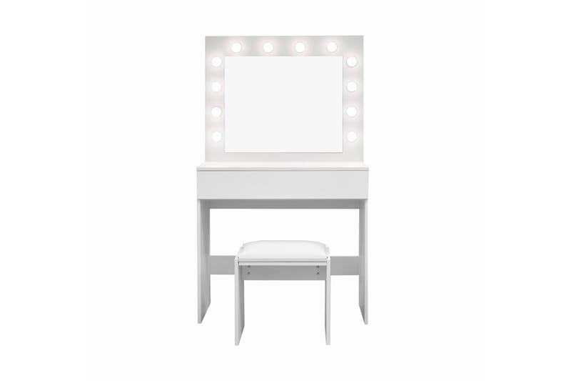 Glow Makeup-bord 80 cm med LED Belysning - Hvid - Møbler - Borde - Sminkebord & konsolbord