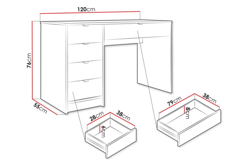 Gudelia Sminkebord 120 cm - Beige - Møbler - Borde - Sminkebord & konsolbord