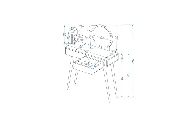 Gutty Sminkebord 90 cm - Hvid - Møbler - Borde - Sminkebord & konsolbord