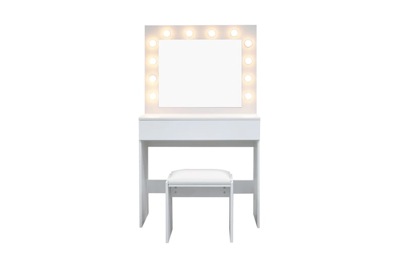 Hakido Makeup-bord 80 cm med LED Belysning - Hvid - Møbler - Borde - Sminkebord & konsolbord