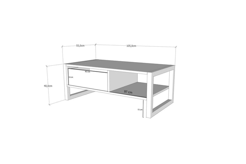 Haldizen Sofabord 105 cm - Sort/Marmor - Møbler - Borde - Sofabord