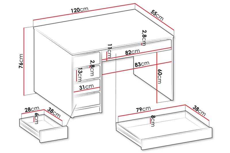 Harland Sminkebord 120 cm - Beige - Møbler - Borde - Sminkebord & konsolbord