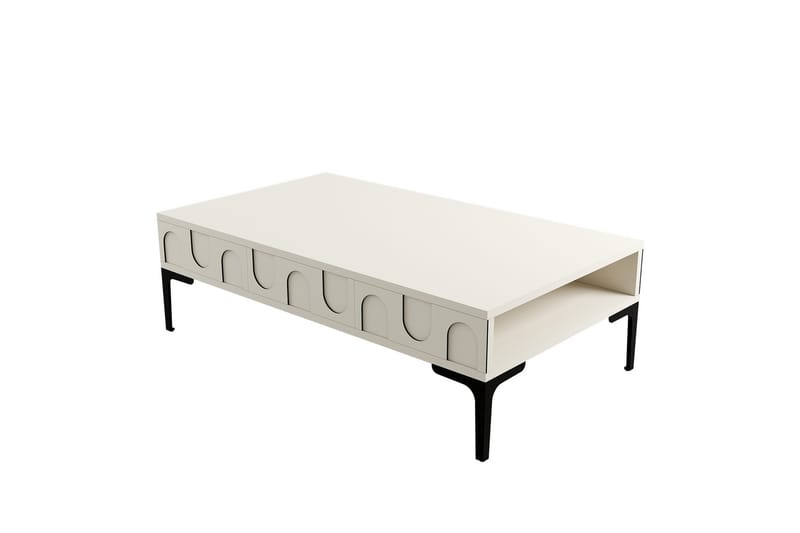 Hazim Sofabord 105 cm - Creme/Sort - Møbler - Borde - Sofabord