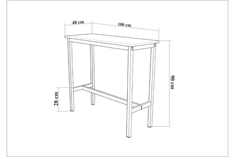 Heran Barbord 100 cm - Hvid - Møbler - Borde - Barbord & ståbord