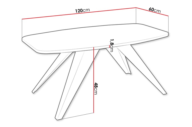 Hilts Sofabord 120 cm - Sort - Møbler - Borde - Sofabord