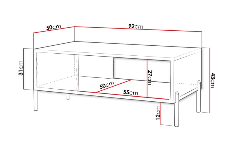 Holmes Sofabord 92 cm - Hvid - Møbler - Borde - Sofabord