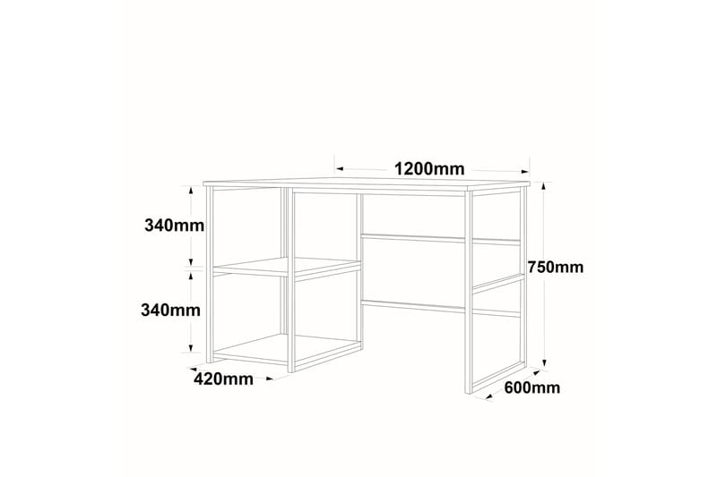 Juna Skrivebord 120x60 cm Hvit/Gull - Hanah Home - Møbler - Borde - Kontorbord - Skrivebord