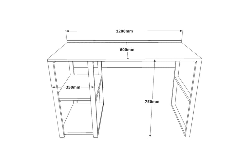 Hitesh Skrivebord 60x120 cm Mørkeblå - Hanah Home - Møbler - Borde - Kontorbord - Skrivebord