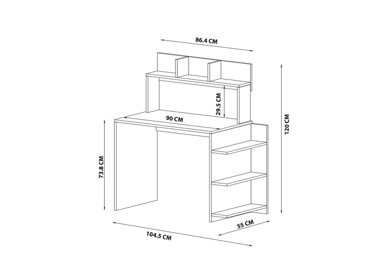 Chaing Skrivebord 104,5x55 cm Hvid - Hanah Home - Møbler - Borde - Kontorbord - Skrivebord