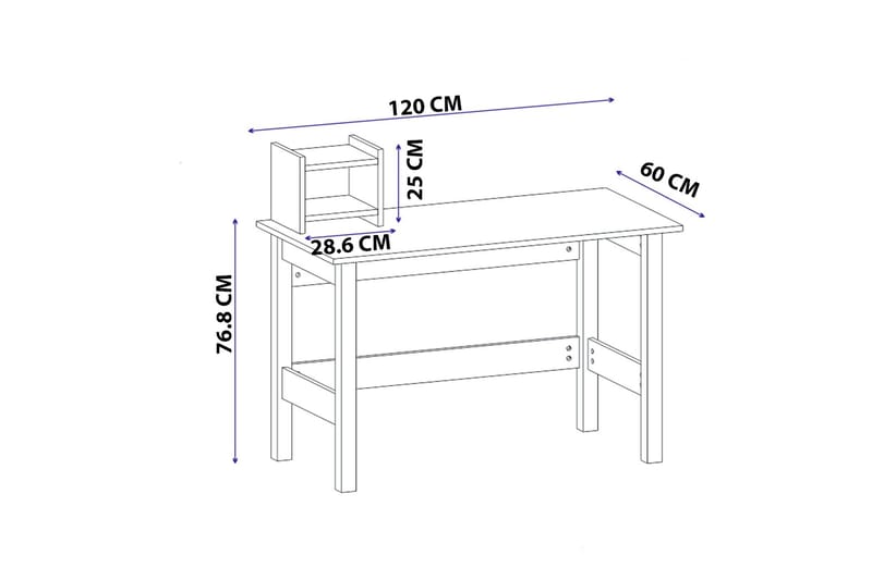 Havering Skrivebord 120x60 cm Hvit - Hanah Home - Møbler - Borde - Kontorbord - Skrivebord