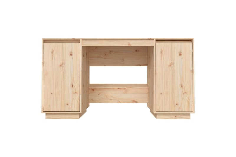 beBasic skrivebord 140x50x75 cm massivt fyrretræ - Brun - Møbler - Borde - Kontorbord - Skrivebord