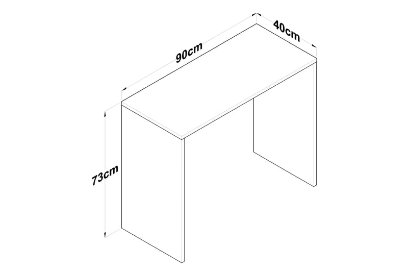 Eireann Skrivebord 40x90 cm - Valnød - Møbler - Borde - Kontorbord - Skrivebord