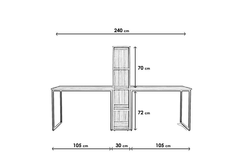 Faisel Skrivebord 60x240 cm - Antracit - Møbler - Borde - Kontorbord - Skrivebord