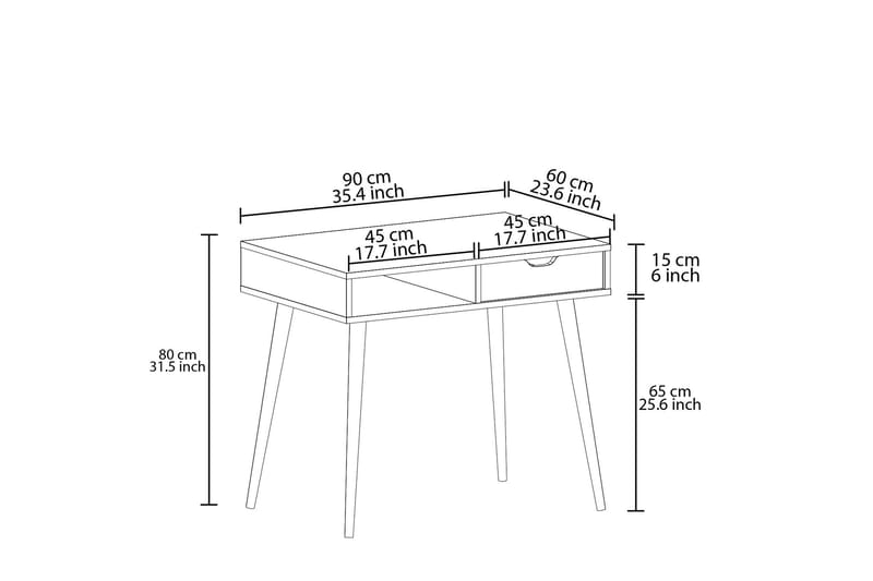 Gerard Skrivebord 60x90 cm - Eg/Natur - Møbler - Borde - Kontorbord - Skrivebord