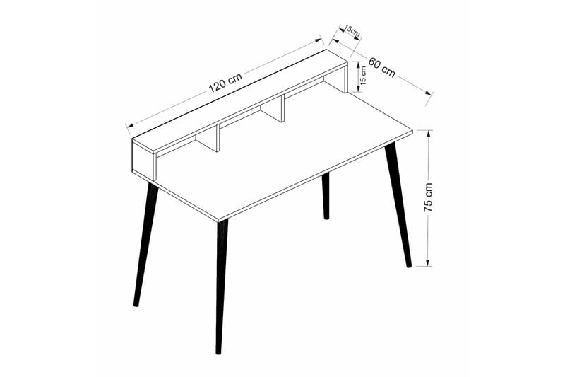 Honoria Skrivebord 75x120 cm - Hvid - Møbler - Borde - Kontorbord - Skrivebord