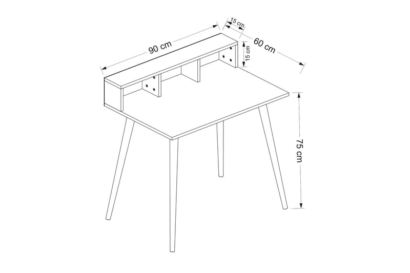 Honoria Skrivebord 75x90 cm - Valnød - Møbler - Borde - Kontorbord - Skrivebord