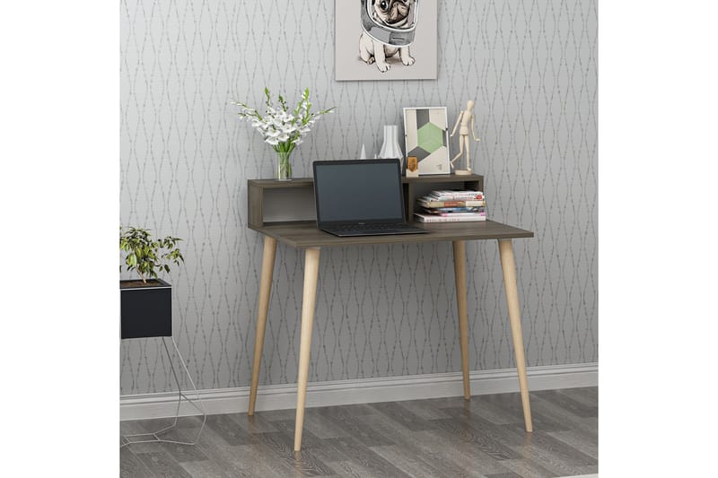 Honoria Skrivebord 75x90 cm - Valnød - Møbler - Borde - Kontorbord - Skrivebord