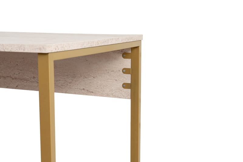 Hu Skrivebord 60x240 cm - Beige/Guld - Møbler - Borde - Kontorbord - Skrivebord