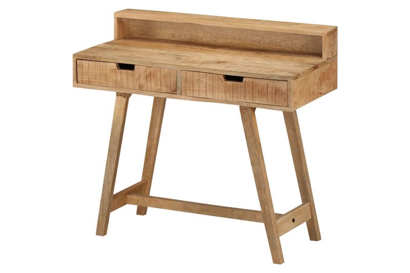 skrivebord 100x45x90 cm massivt ru mangotræ - Brun - Møbler - Borde - Kontorbord - Skrivebord