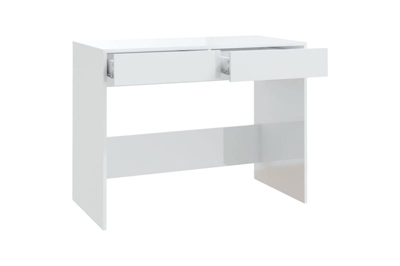 skrivebord 101x50x76,5 cm spånplade hvid højglans - Hvid - Møbler - Borde - Kontorbord - Skrivebord