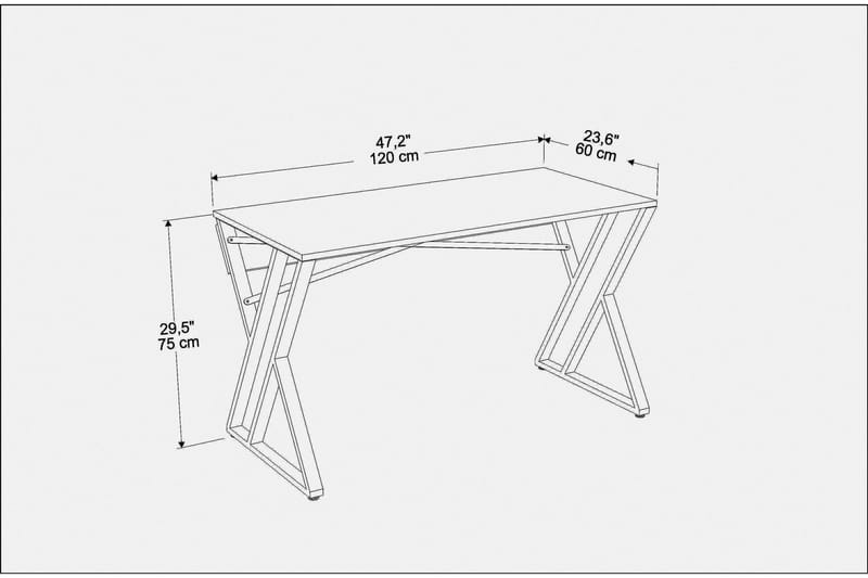 Andifli Skrivebord 60x75x120 cm - Hvid - Møbler - Borde - Kontorbord - Skrivebord