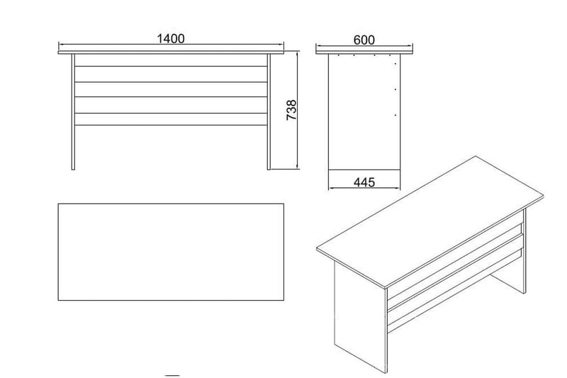 Barrock Skrivebord 140 cm - Hvid - Møbler - Borde - Kontorbord - Skrivebord