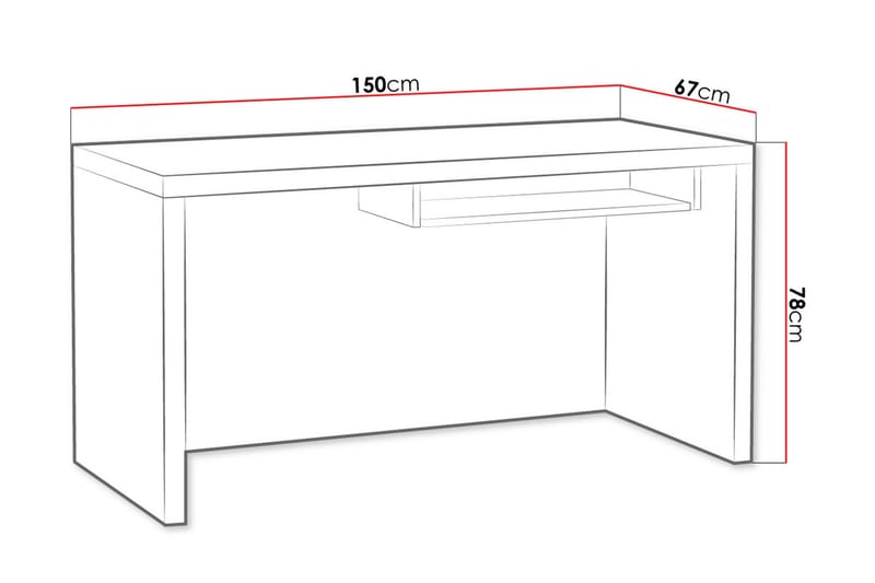 Benavila Skrivebord 150 cm - Brun - Møbler - Borde - Kontorbord - Skrivebord