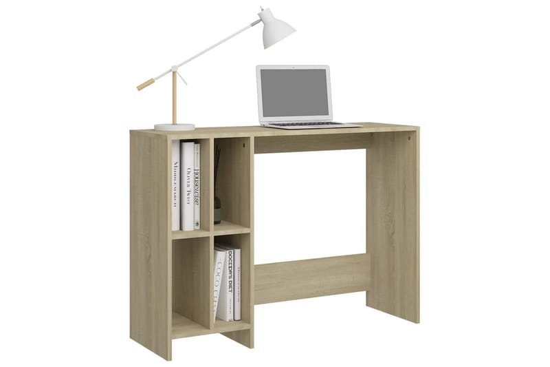 computerbord 102,5x35x75 cm spånplade sonoma-eg - Brun - Møbler - Borde - Kontorbord - Skrivebord