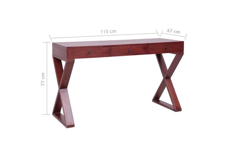 computerbord 115x47x77 cm massivt mahognitræ brun - Brun - Møbler - Borde - Kontorbord - Skrivebord