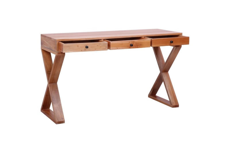 computerbord 115x47x77 cm massivt mahognitræ naturfarvet - Brun - Møbler - Borde - Kontorbord - Skrivebord