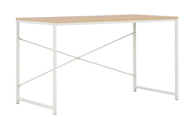 Computerbord 120 X 60 X 70 Cm Hvid Og Egetræsfarve - Hvid - Møbler - Borde - Kontorbord - Skrivebord