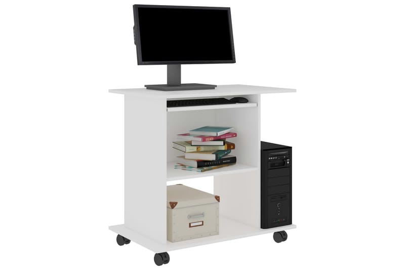 Computerbord 80X50X75 cm Spånplade Hvid - Møbler - Borde - Kontorbord - Skrivebord