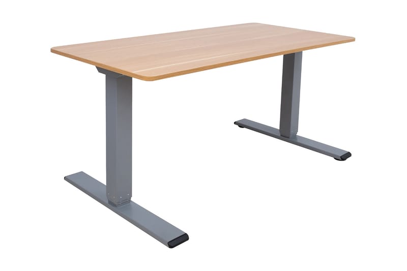 Ergo Optimal Skrivebord med 2 motor 140x70 cm Træ/Grå - Møbler - Borde - Kontorbord - Skrivebord