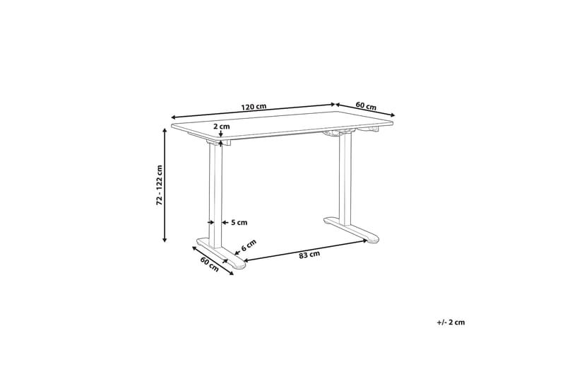 Faraday Skrivebord 60x120 cm - Hvid - Møbler - Borde - Kontorbord - Skrivebord - hæve-sænke-bord