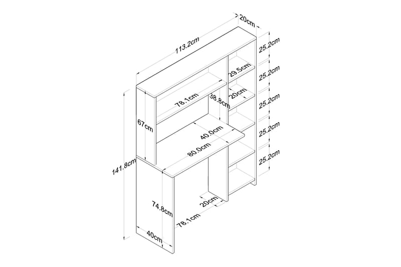 Freal Skrivebord 113 cm - Hvid - Møbler - Borde - Kontorbord - Skrivebord