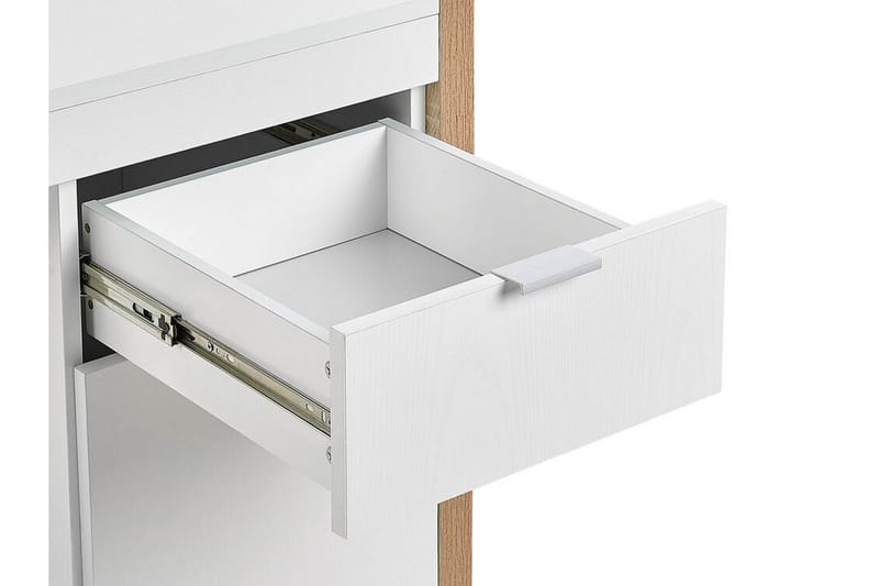 Graysburg Skrivebord 110 cm med Opbevaring - Hvid/Lyset Træ - Møbler - Borde - Kontorbord - Skrivebord