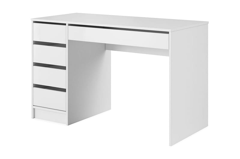 Harland Skrivebord 120 cm med 5 Opbevaringsskuffer - Hvid - Møbler - Borde - Kontorbord - Skrivebord