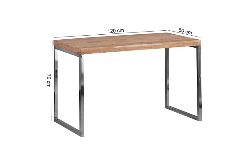 Hayoz Skrivebord 120 cm - Akacie/Krom - Møbler - Borde - Kontorbord - Skrivebord